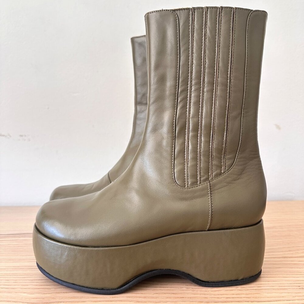 Nicole Saldana Handmade Women's Khaki Mia Boot, Size 37 (7) $640